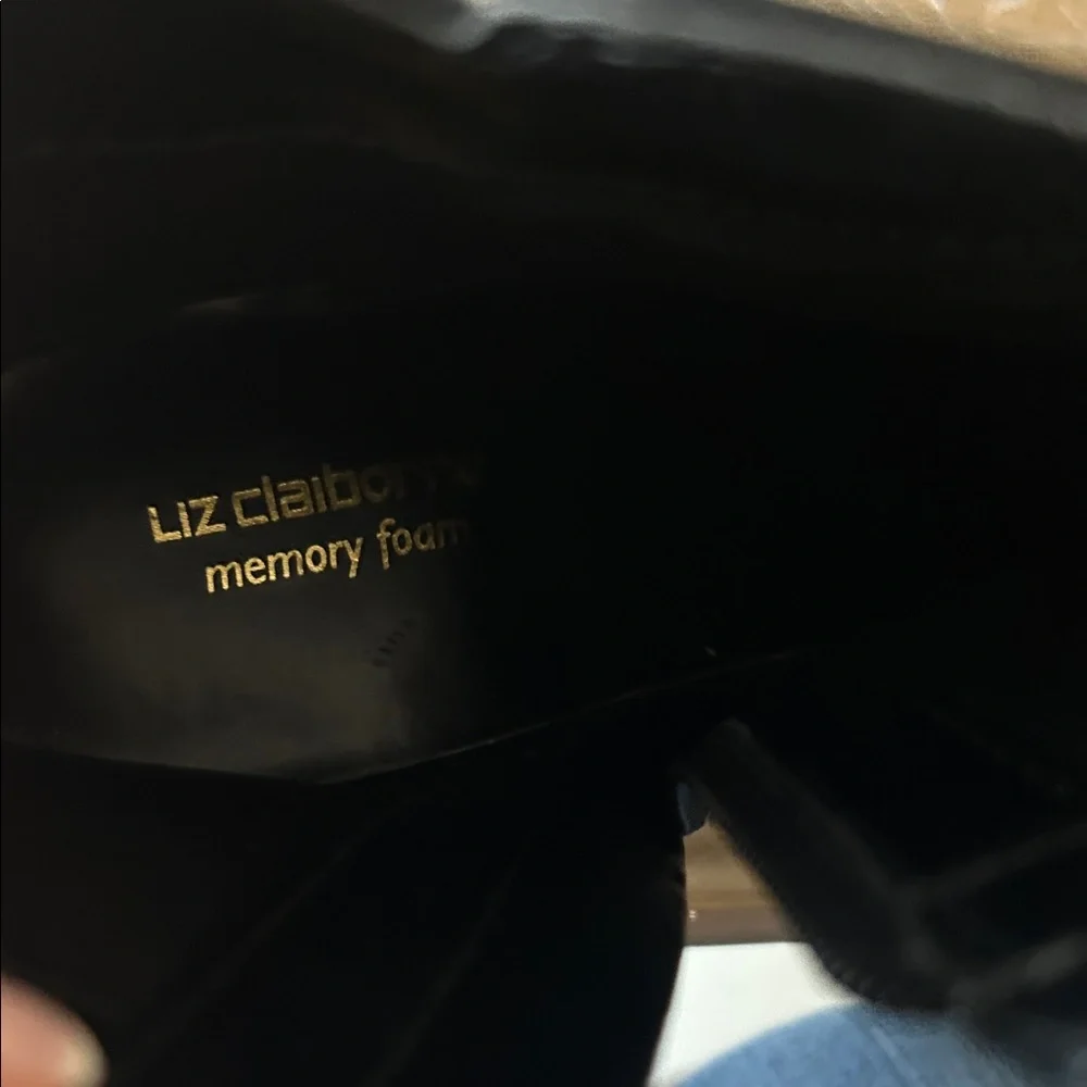 NWOT! Liz Claiborne Black Ankle Boots Low Heel